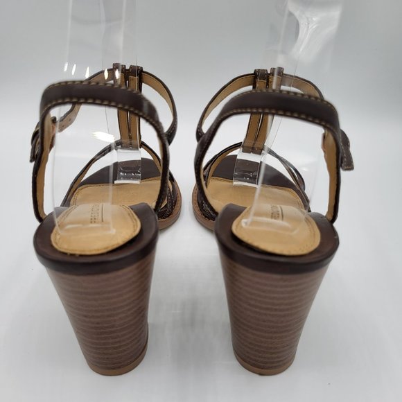 Predictions Brown Strappy Chunky Heel Sandals SZ 7.5 - Picture 4 of 14